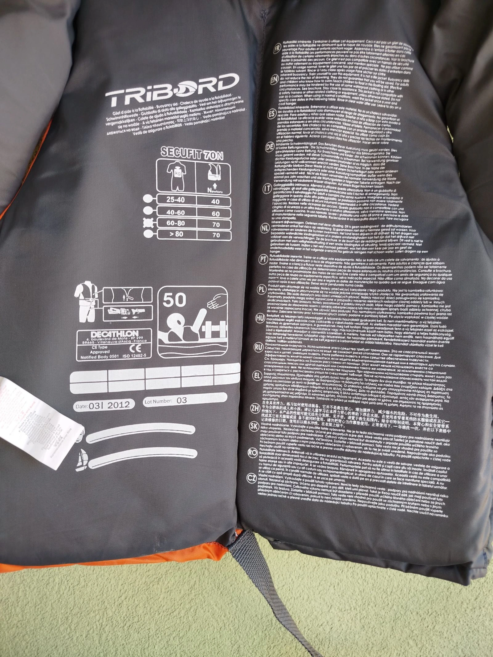 Water Safety Vest TRIBORD Securit 70N – photo 2
